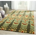 thumbnail image 1 of SAFAVIEH Ikat Crane Paisley Wool Area Rug, Olive/Gold, 6' x 9', 1 of 5