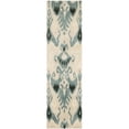 thumbnail image 1 of SAFAVIEH Ikat Emmeline Geometric Wool Runner Rug, Beige/Slate, 2'3" x 12', 1 of 10