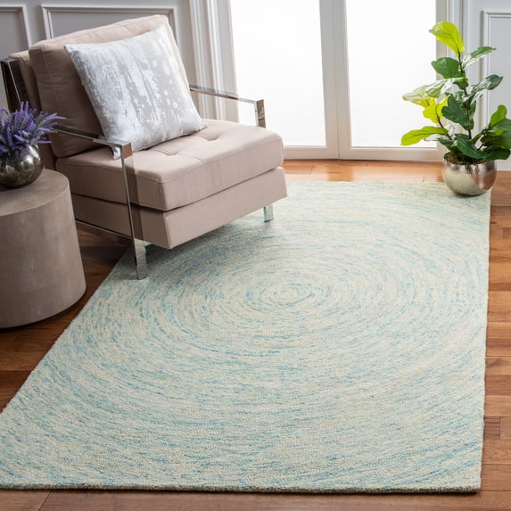 Safavieh Ikat Hannan Geometric Wool Area Rug, Ivory/Blue, 5' x 8'