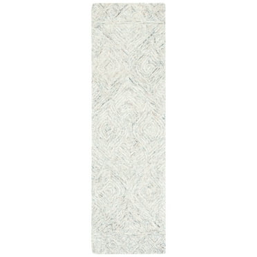 SAFAVIEH Ikat Hartley Geometric Wool Runner Rug, Beige/Grey, 2'3" x 8'