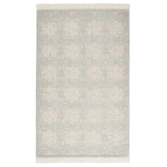 SAFAVIEH Ikat Iola Geometric Area Rug, Ivory/Light Blue, 5' x 8'