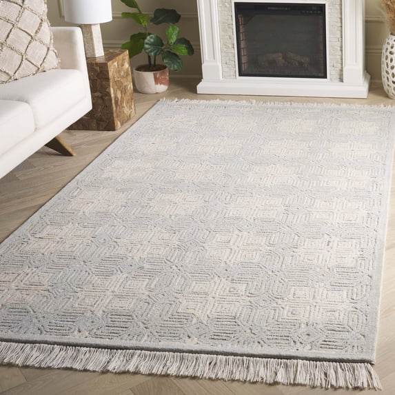 Safavieh Ikat Iola Geometric Area Rug, Ivory/Light Blue, 5' x 8'