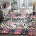 thumbnail image 1 of SAFAVIEH Ikat Jane Paisley Wool Area Rug, Beige/Blue, 6' x 6' Square, 1 of 6