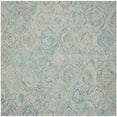 thumbnail image 1 of SAFAVIEH Ikat Kim Geometric Braided Wool Area Rug, Ivory/Sea Blue, 4' x 4' Square, 1 of 10