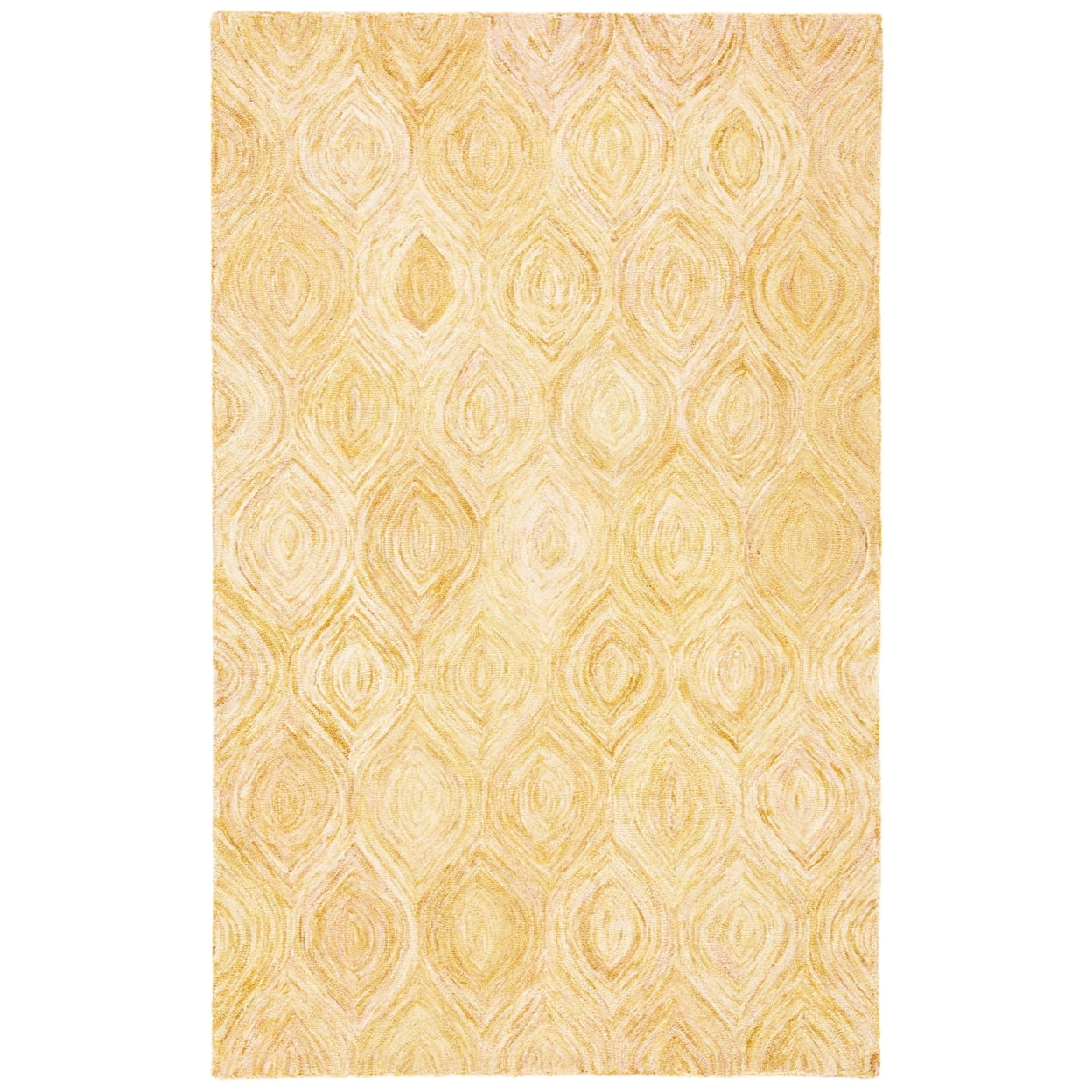 Gold Hand-Tufted Wool Rectangular Area Rug, 5' x 8'