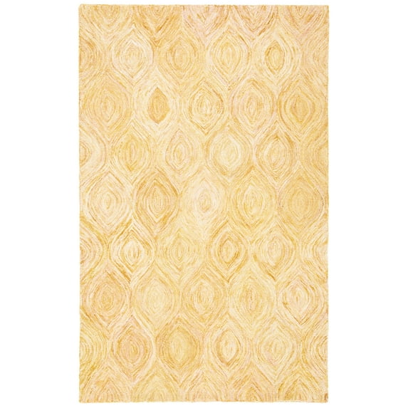 SAFAVIEH Ikat Kim Geometric Wool Area Rug, Gold, 6' x 9'