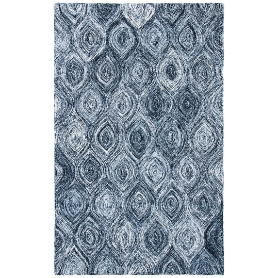 SAFAVIEH Ikat Kim Geometric Wool Area Rug, Grey, 4' x 6'