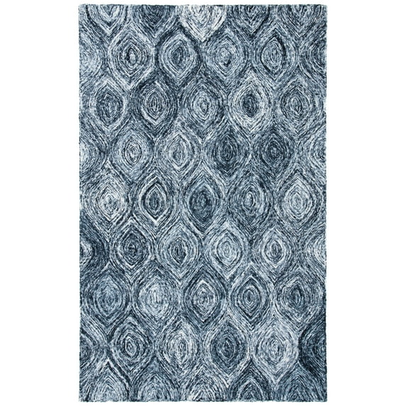 SAFAVIEH Ikat Kim Geometric Wool Area Rug, Grey, 6' x 9'