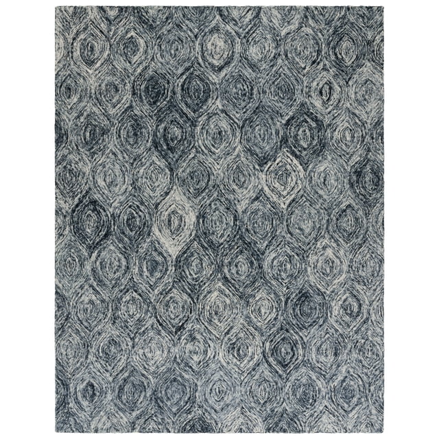SAFAVIEH Ikat Kim Geometric Wool Area Rug, Grey, 9' x 12'