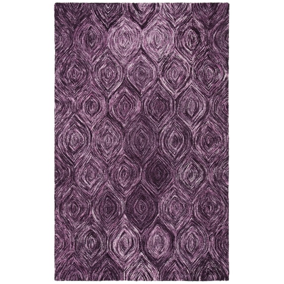SAFAVIEH Ikat Kim Geometric Wool Area Rug, Purple, 3' x 5'