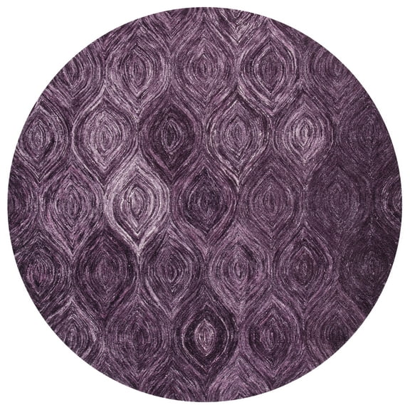 SAFAVIEH Ikat Kim Geometric Wool Area Rug, Purple, 6' x 6' Round
