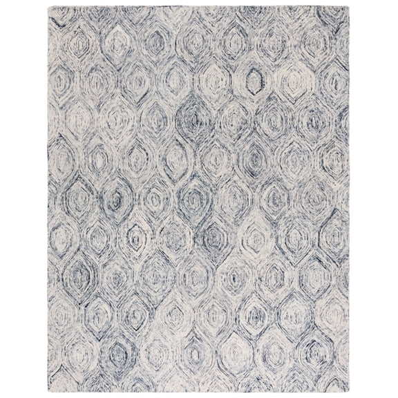 SAFAVIEH Ikat Kim Geometric Wool Area Rug, Silver/Grey, 8' x 10'