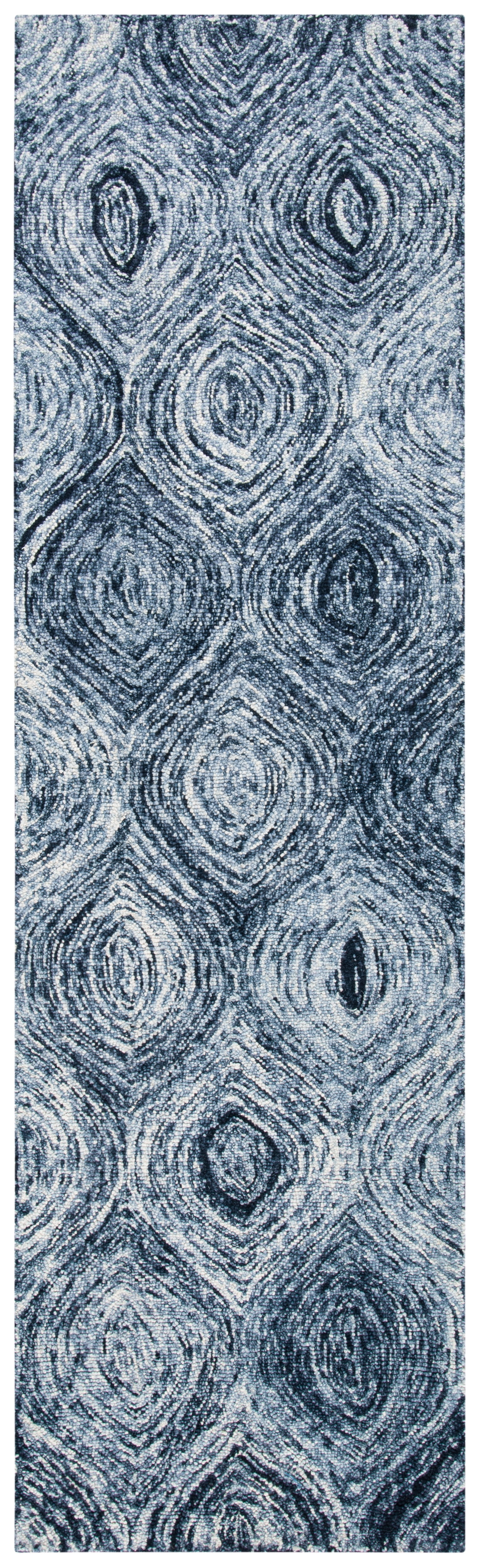 SAFAVIEH Ikat Kim Geometric Wool Runner Rug, Grey, 2'3" x 8'