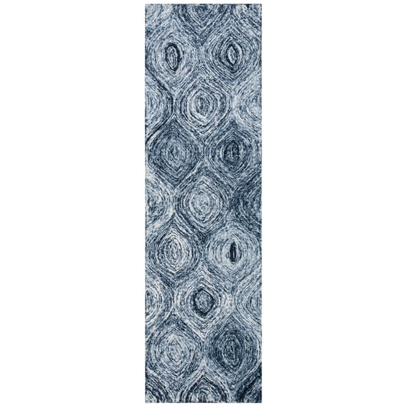 SAFAVIEH Ikat Kim Geometric Wool Runner Rug, Grey, 2'3" x 8'