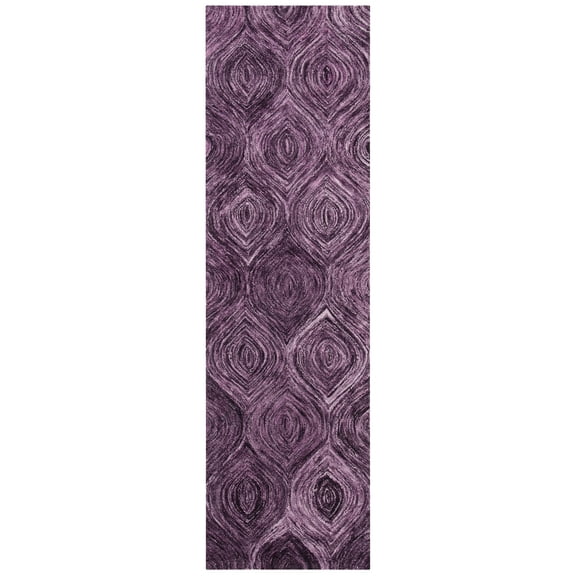 SAFAVIEH Ikat Kim Geometric Wool Runner Rug, Purple, 2'3" x 8'