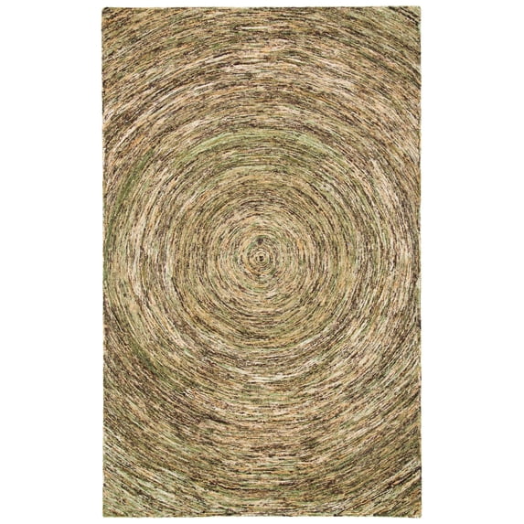 SAFAVIEH Ikat Laura Geometric Wool Area Rug, Green, 5' x 8'