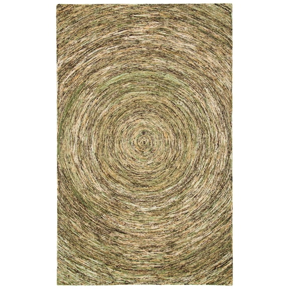 SAFAVIEH Ikat Laura Geometric Wool Area Rug, Green, 5' x 8'
