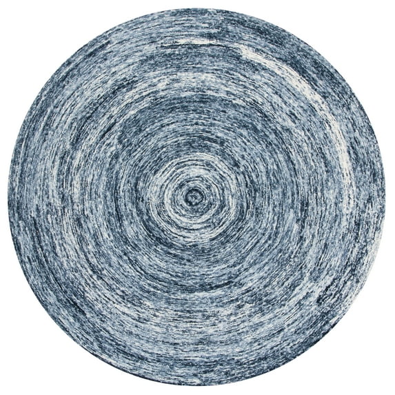 SAFAVIEH Ikat Laura Geometric Wool Area Rug, Grey, 6' x 6' Round