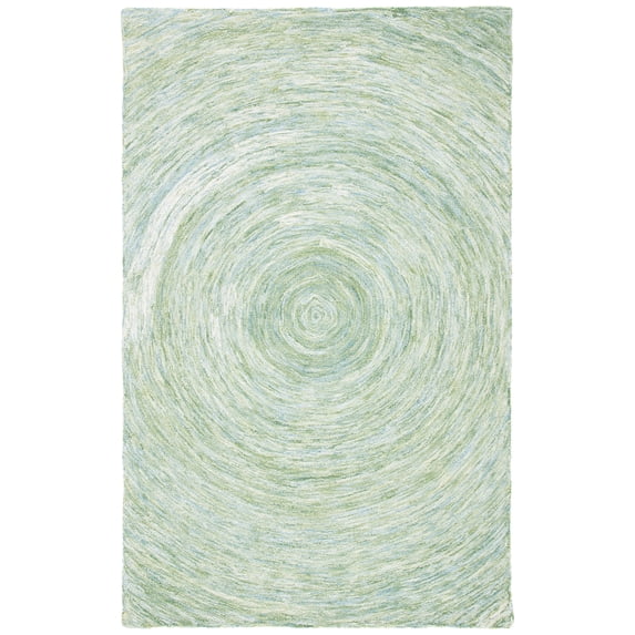 SAFAVIEH Ikat Laura Geometric Wool Area Rug, Sage/Green, 8' x 10'