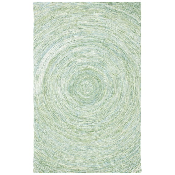 SAFAVIEH Ikat Laura Geometric Wool Area Rug, Sage/Green, 8' x 10'