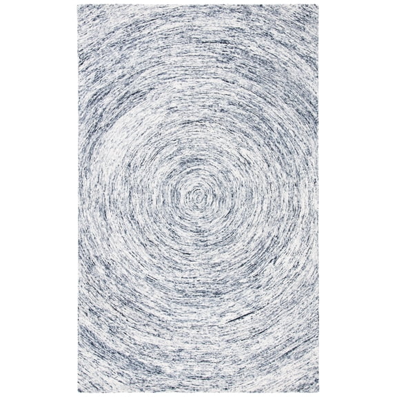 SAFAVIEH Ikat Laura Geometric Wool Area Rug, Silver/Grey, 3' x 5'