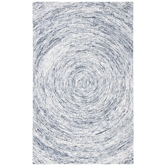 SAFAVIEH Ikat Laura Geometric Wool Area Rug, Silver/Grey, 8' x 10'