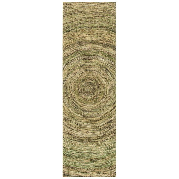 SAFAVIEH Ikat Laura Geometric Wool Runner Rug, Green, 2'3" x 8'