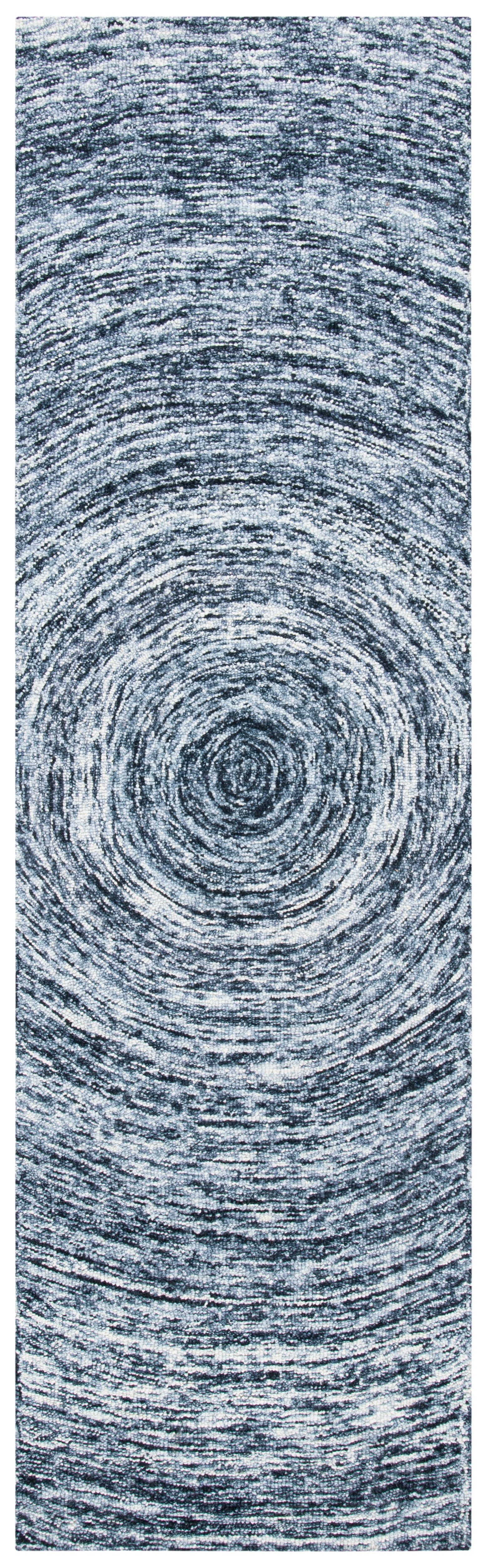 Gray and Blue Hand-Tufted Wool Area Rug