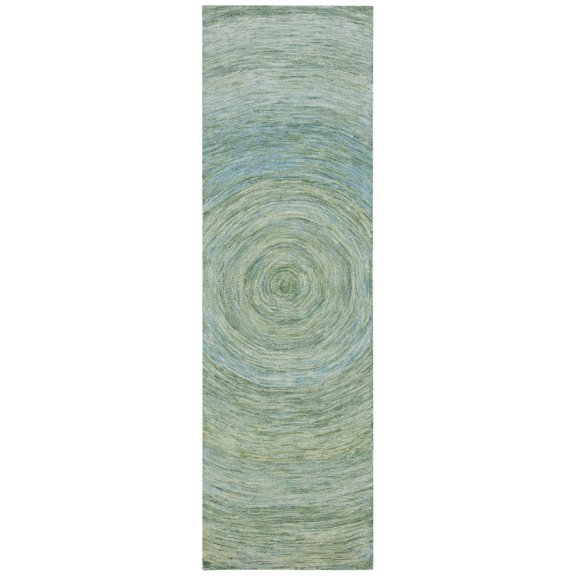 SAFAVIEH Ikat Laura Geometric Wool Runner Rug, Sage/Green, 2'3" x 8'