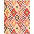 thumbnail image 1 of SAFAVIEH Ikat Leontyne Abstract Geometric Wool Area Rug, Beige/Pink, 9' x 12', 1 of 10