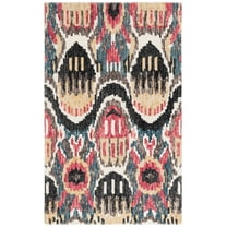 SAFAVIEH Ikat Lindsay Southwestern Area Rug, Black/Red, 8' x 10'