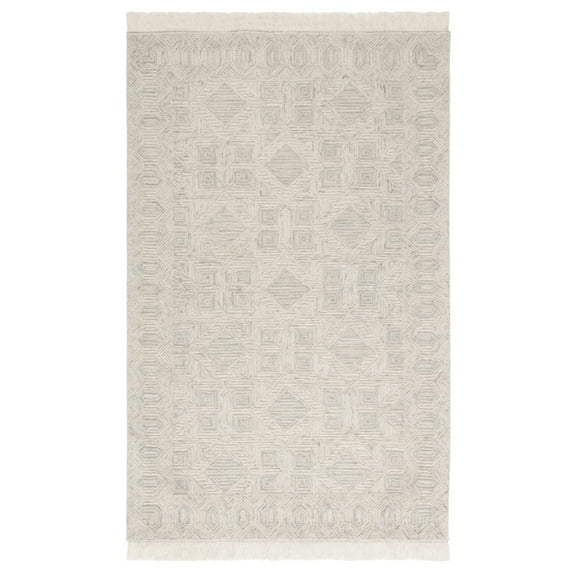 SAFAVIEH Ikat Maiara Geometric Area Rug, Ivory/Grey, 5' x 8'
