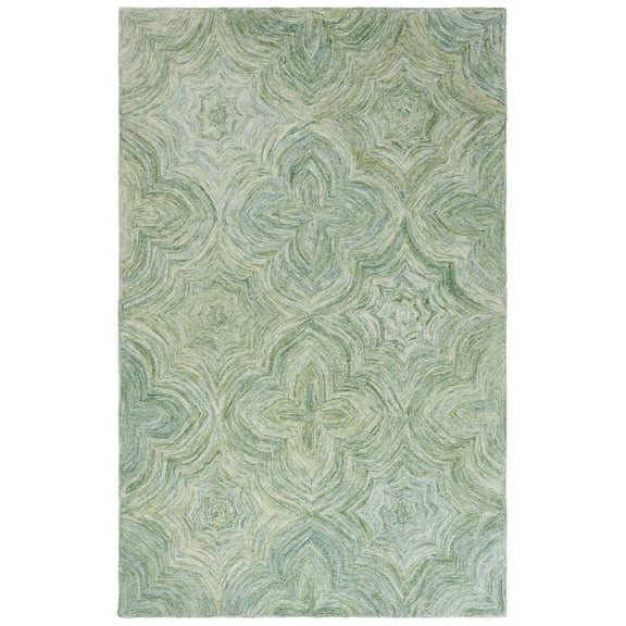 SAFAVIEH Ikat Orinda Distressed Area Rug, Sage/Green, 3' x 5'