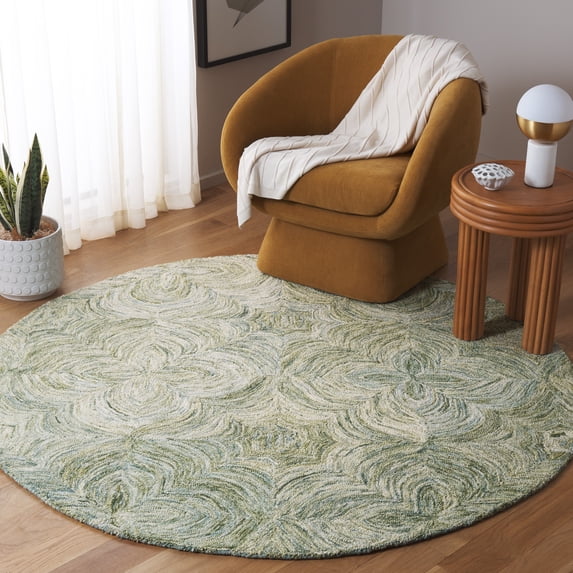 Safavieh Ikat Orinda Distressed Area Rug, Sage/Green, 6' x 6' Round
