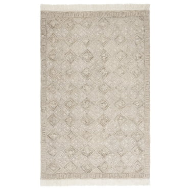 SAFAVIEH Ikat Sheldon Diamond Area Rug, Ivory/Sage, 4' x 6'