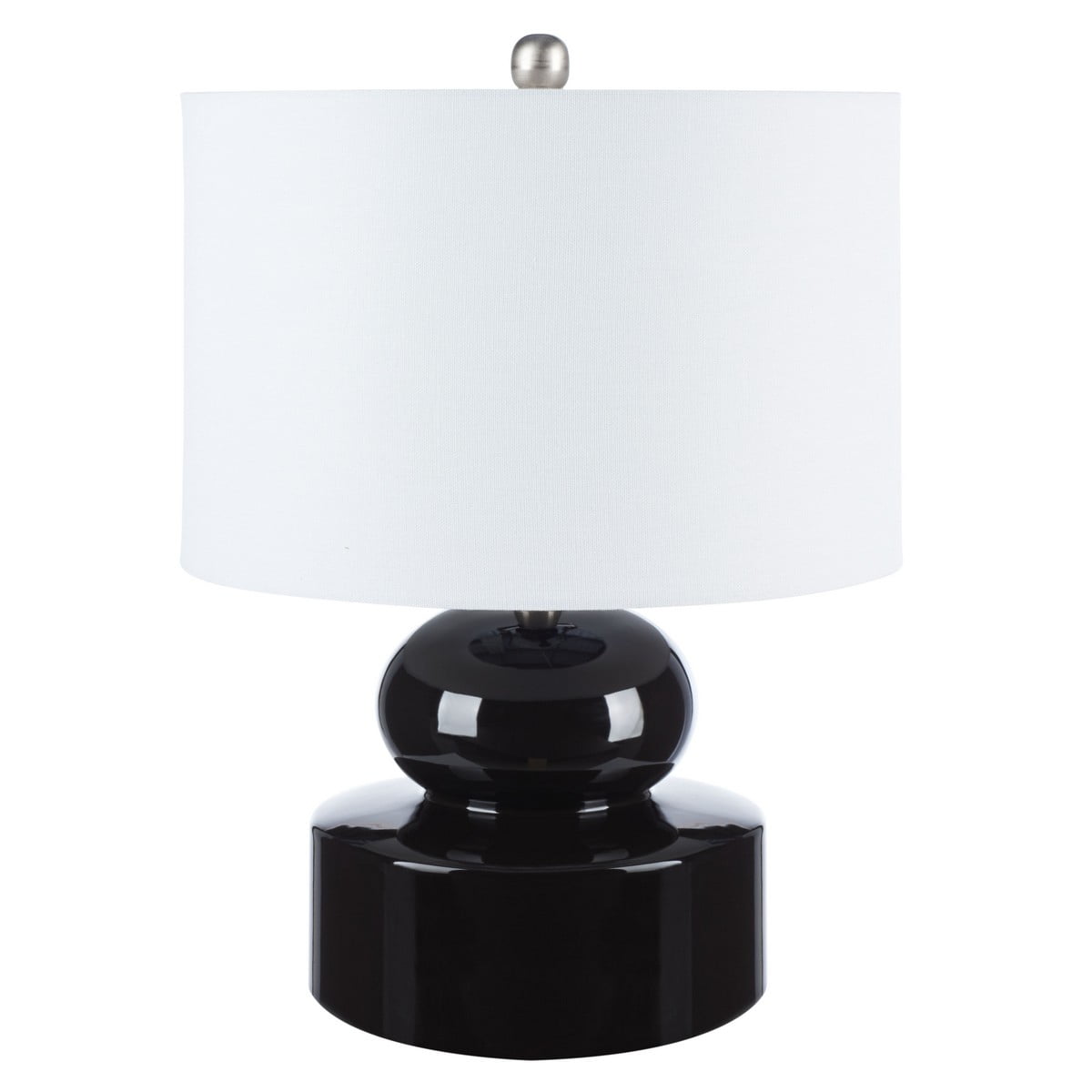 Ilene 20.5" Black Ceramic Table Lamp with White Drum Shade