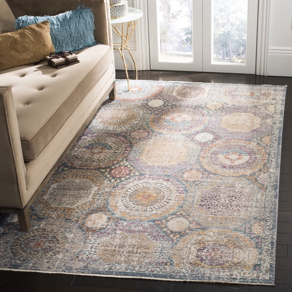 SAFAVIEH Illusion Crofton Geometric Area Rug, Blue/Beige, 5' x 8'