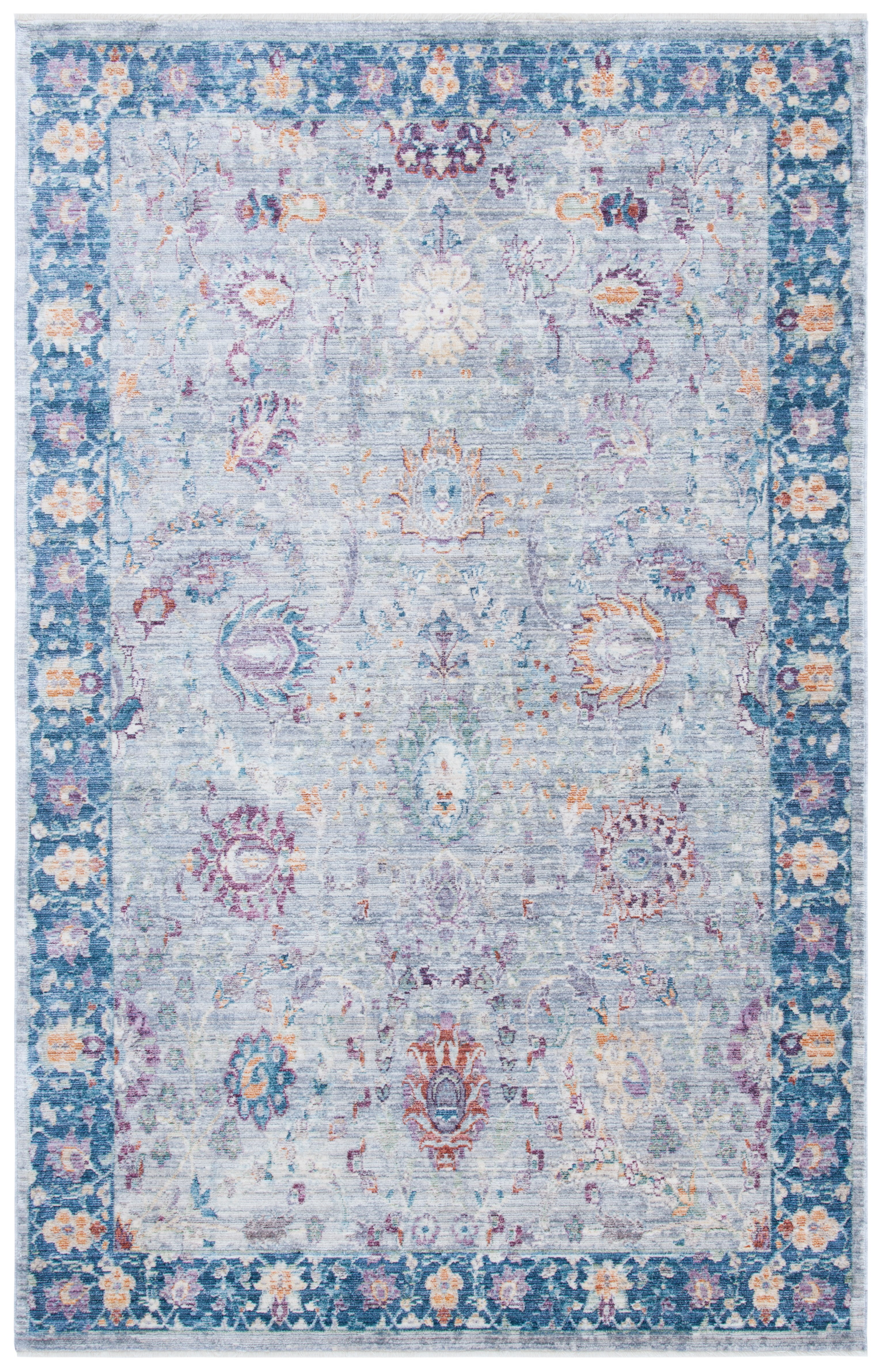 Elegant Gray Hand-Knotted Viscose Rectangular Rug