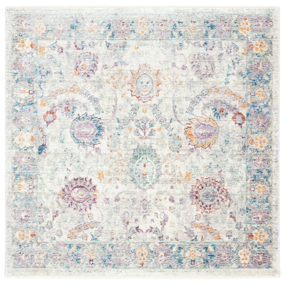 SAFAVIEH Illusion Kenneth Oriental Area Rug, Cream/Purple, 4' x 4' Square