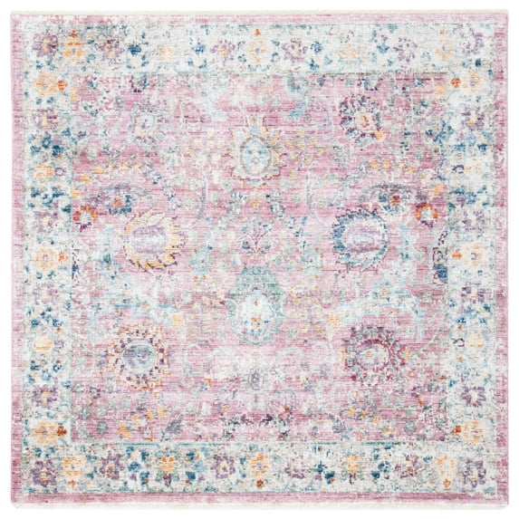 SAFAVIEH Illusion Kenneth Oriental Area Rug, Rose/Cream, 4' x 4' Square