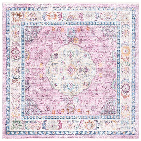 SAFAVIEH Illusion Padraic Oriental Area Rug, Rose/Cream, 4' x 4' Square