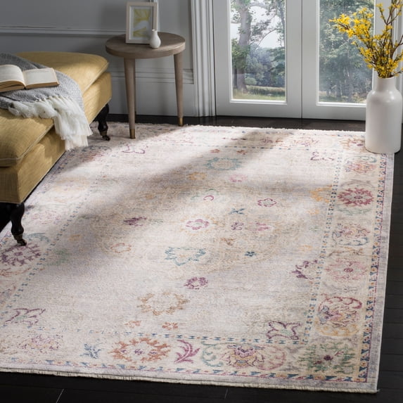 SAFAVIEH Illusion Padraic Traditional Area Rug, Light Grey/Cream, 5' x 8'