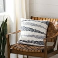 thumbnail image 1 of SAFAVIEH Imani Knit 20" x 20" Striped Plush Pillow, Grey/Natural, 1 of 4