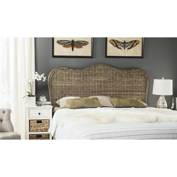 SAFAVIEH Imelda Coastal Rustic Rattan Headboard, Full, Grey