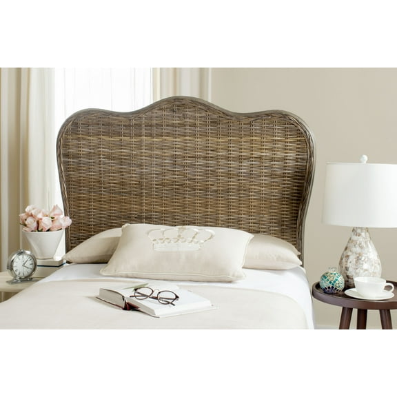 SAFAVIEH Imelda Coastal Rustic Rattan Headboard, Twin, Grey
