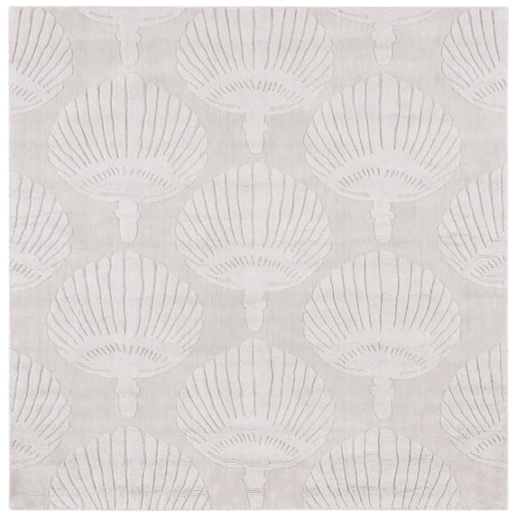 SAFAVIEH Impressions Anima Floral Wool Area Rug, Grey, 6' x 6' Square
