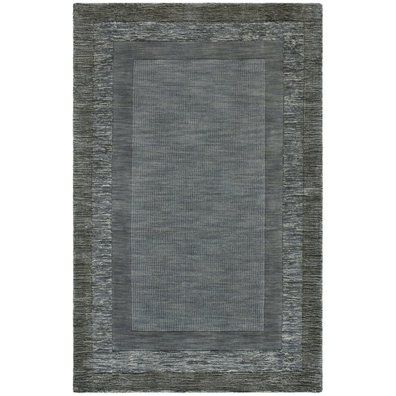 SAFAVIEH Impressions Bristol Geometric Wool Area Rug, Charcoal/Blue, 5' x 8'