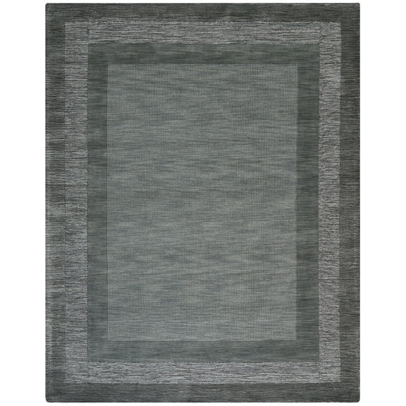 SAFAVIEH Impressions Bristol Geometric Wool Area Rug, Charcoal/Blue, 8'3" x 11'