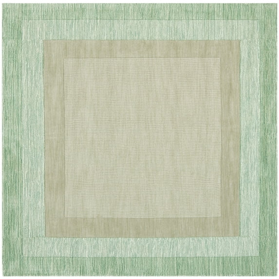 SAFAVIEH Impressions Bristol Geometric Wool Area Rug, Green/Beige, 4' x 4' Square