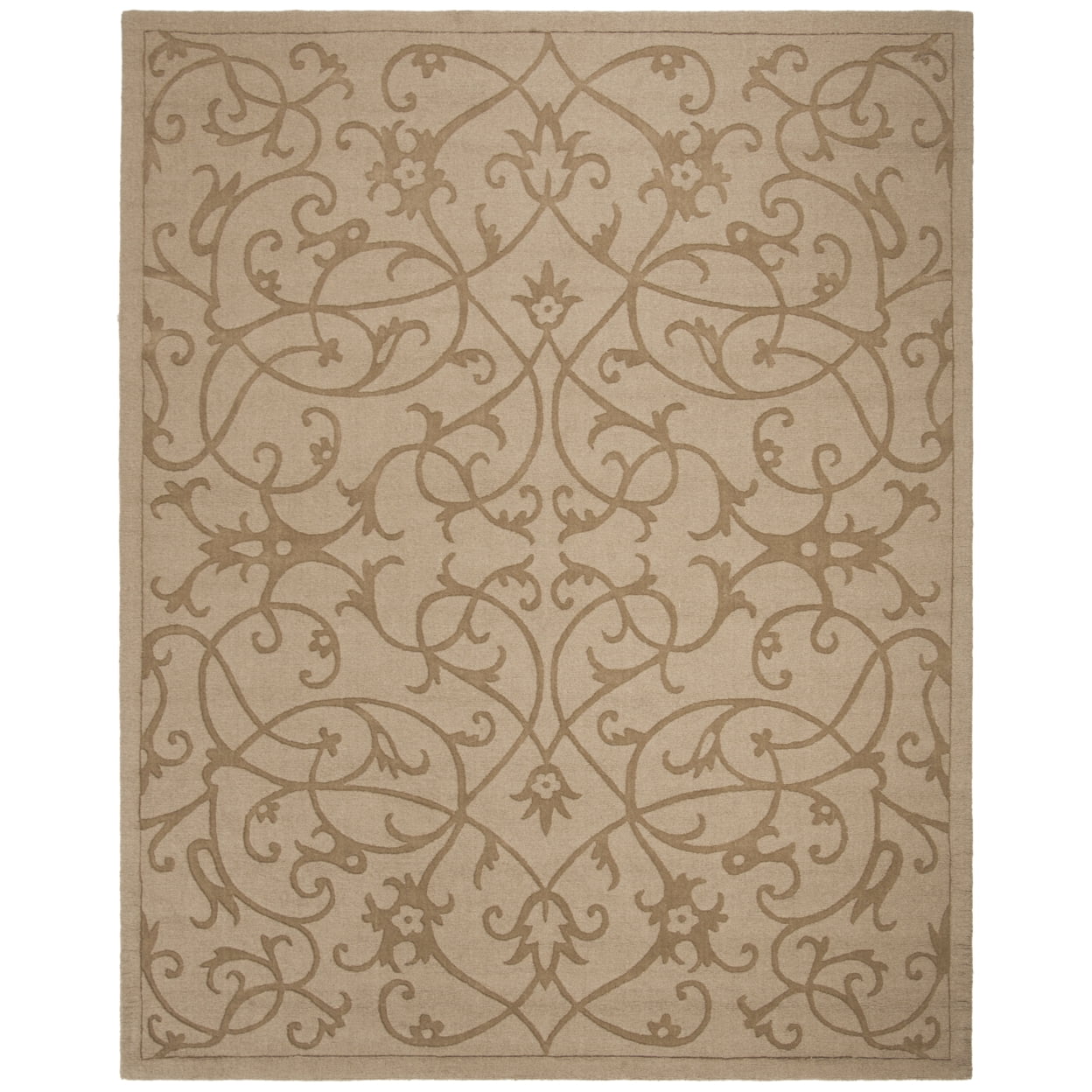 Luxurious Hand-Tufted New Zealand Wool Area Rug, 4' x 6', Light Brown